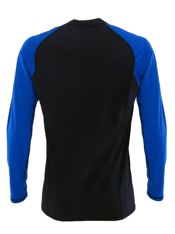 Aropec Lycra Mens Long Sleeve Rash Vest Black/Blue 3 Aropec Lycra Mens Long Sleeve Rash Vest Black/Blue