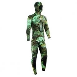 Aropec Mens Open Cell Spearfishing Wetsuit Camo Green 3mm 2pc