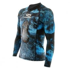 Aropec Neoprene Mens Spearfishing Wetsuit Top Camo Blue 1mm