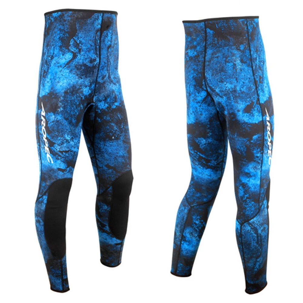 Aropec Mens Camo Blue Hooded Spearfishing Wetsuit 2mm 2pc 6 Aropec Mens Camo Blue Hooded Spearfishing Wetsuit 2mm 2pc - Image 4