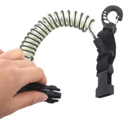 Aropec Quick Release Spiral Lanyard With Stainless Clips