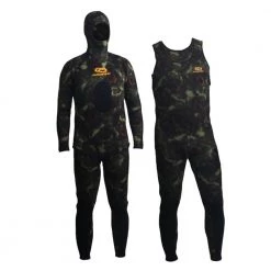 Aropec Open Cell Camouflage Mens Spearfishing Wetsuit 3.5mm 2pc 2XL
