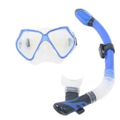 Aropec Silicone Adult Dive Mask And Snorkel Set Blue
