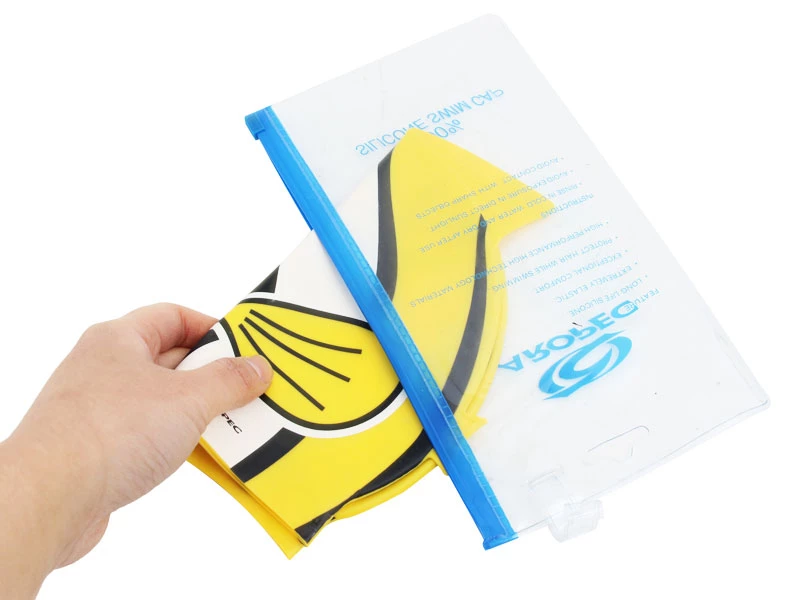 Aropec Kids Silicone Swim Cap Yellow 3 Aropec Kids Silicone Swim Cap Yellow