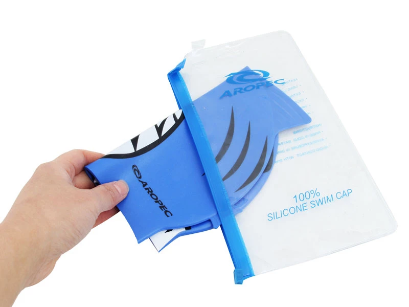 Aropec Kids Silicone Swim Cap Razor Blue 3 Aropec Kids Silicone Swim Cap Razor Blue