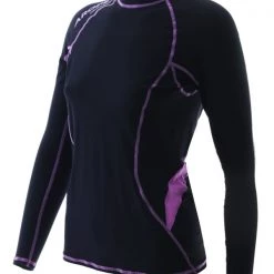 Aropec Compression Womens Long Sleeve Top Black/Purple XL