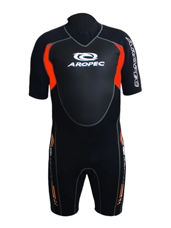 Aropec Climax Neoprene Mens Shorty Wetsuit 3/2mm Orange 3XL 3 Aropec Climax Neoprene Mens Shorty Wetsuit 3/2mm Orange 3XL