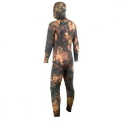 Aropec Mens Open Cell Camo Brown Spearfishing Wetsuit 5mm 2pc