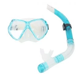 Aropec Adult Silicone Dive Mask And Snorkel Set Aqua Blue
