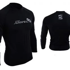 Aropec Lycra Mens Long Sleeve Rash Vest Black
